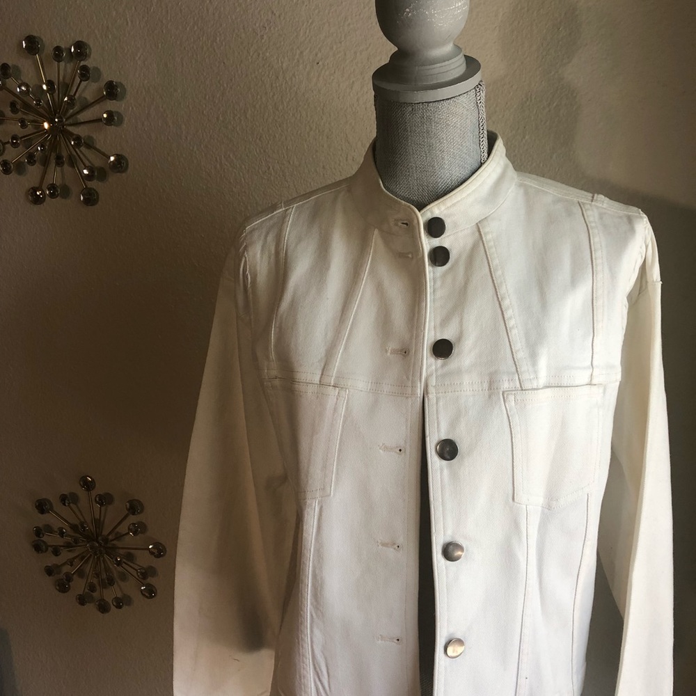 Ellen Tracy White Jean Jacket